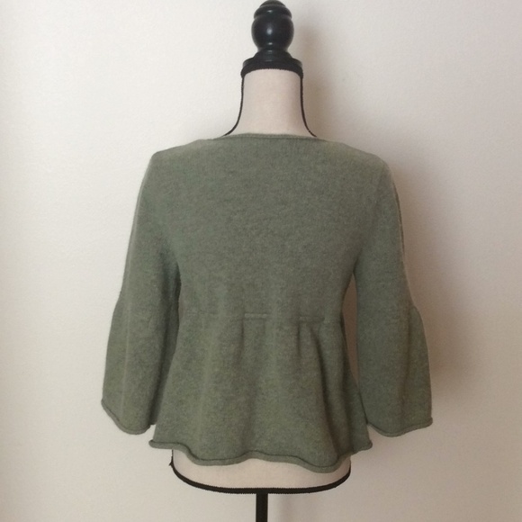 Fenn Wright Manson Olive Green Wool Cardigan Sz-L - Picture 2 of 6